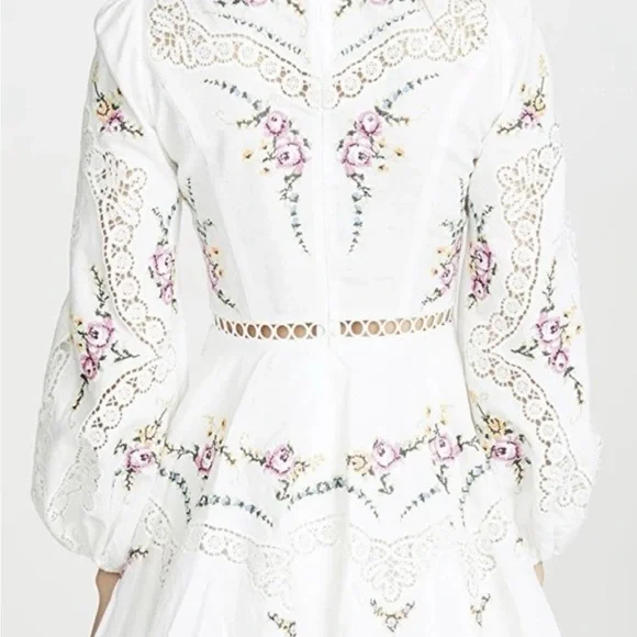 ZIMMERMANN Allia Lace Trimmed Embroidered Dress, Size 2 VGUC - Picture 6 of 13